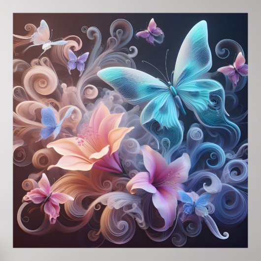 Poster Papillon de fantaisie rêveur (Devant)