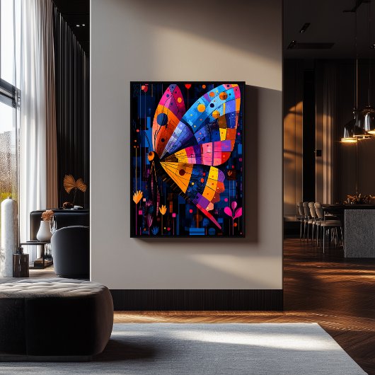 Poster Papillon de géométrie expressionniste - Art actif