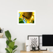 Poster Papillon de l'amiral rouge sur une tournesol (Bureau à domicile)