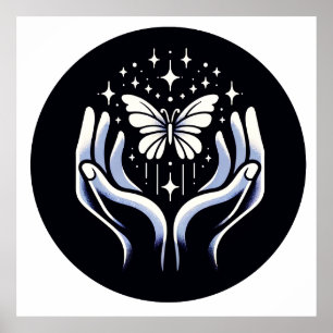 Poster Papillon de l'espoir Symbole de force et de résili