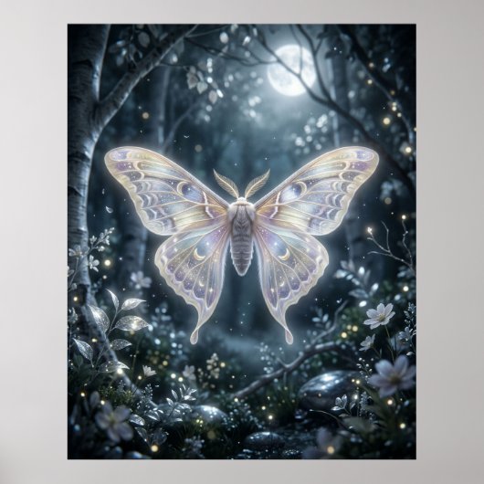 Poster Papillon de Lune Nuit Céleste (Devant)