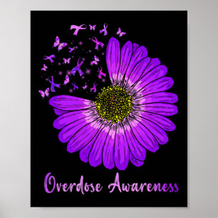 Poster Papillon de marguerite violet sensibilisation à la