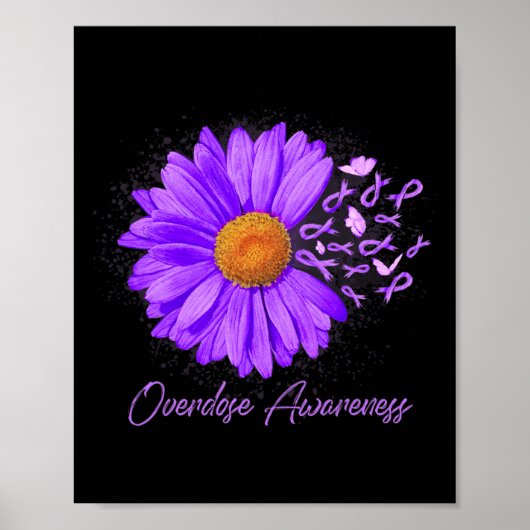 Poster Papillon de marguerite violet sensibilisation à la (Devant)