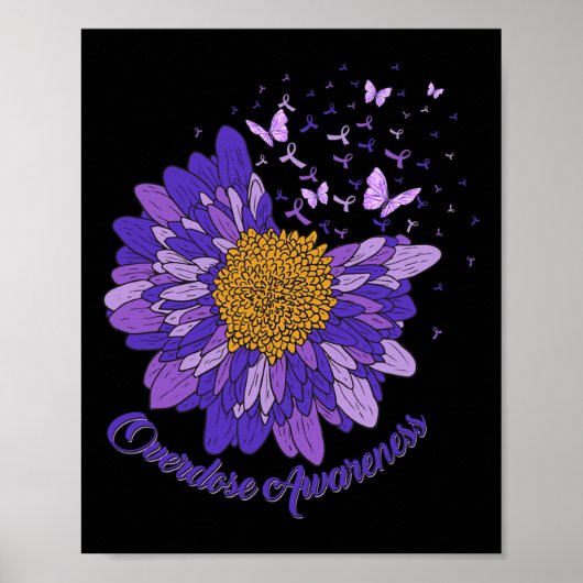 Poster Papillon de marguerite violet sensibilisation à la (Devant)