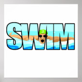 Poster Papillon de natation (Devant)