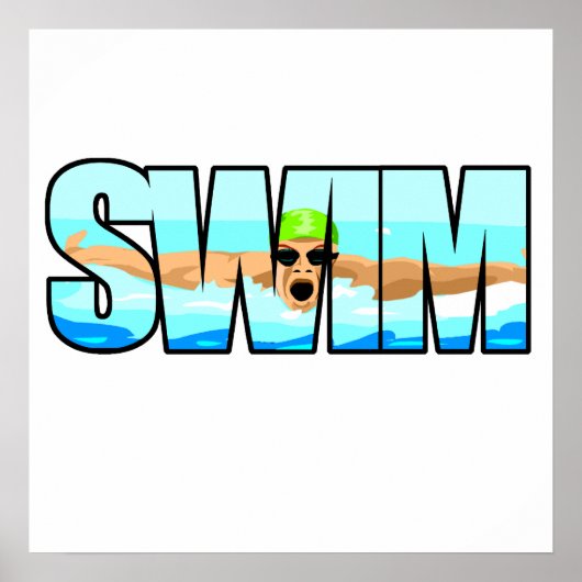 Poster Papillon de natation (Devant)