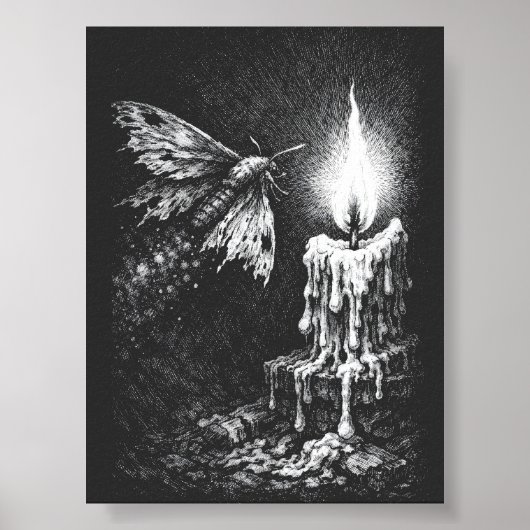 Poster Papillon de nuit vers la flamme — par BurnsInHell (Devant)