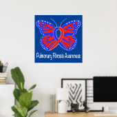 Poster Papillon de sensibilisation à la fibrose pulmonair (Bureau à domicile)