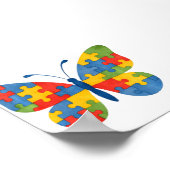 Poster Papillon de sensibilisation à l'autisme Puzzl (Coin)