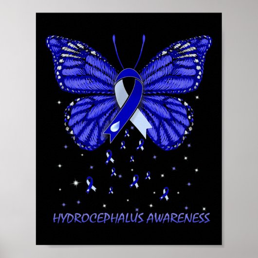 Poster Papillon de sensibilisation à l'hydrocéphalie 1 (Devant)