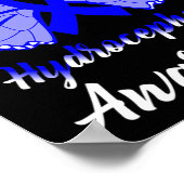 Poster Papillon de sensibilisation à l'hydrocéphalie Bleu (Coin)