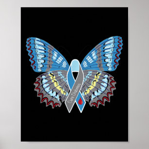 Poster Papillon de sensibilisation au diabète