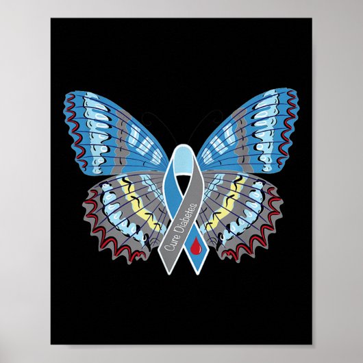 Poster Papillon de sensibilisation au diabète (Devant)