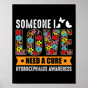 Poster Papillon de sensibilisation et fleurs d'espoir