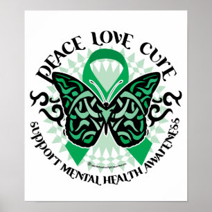 Poster Papillon de tribal de santé mentale