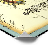 Poster Papillon décoratif avec Fleur sauvage (Coin)