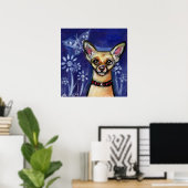 Poster papillon des yeux du Chihuahua (Bureau à domicile)