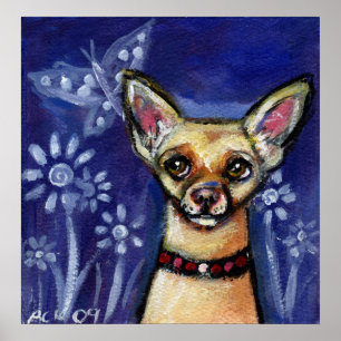 Poster papillon des yeux du Chihuahua