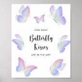Poster Papillon devine combien de bisous de papillon (Devant)