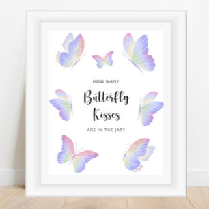 Poster Papillon devine combien de bisous de papillon