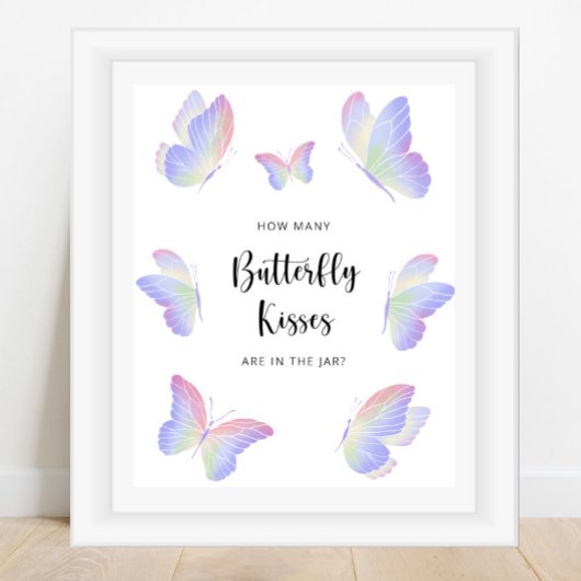 Poster Papillon devine combien de bisous de papillon