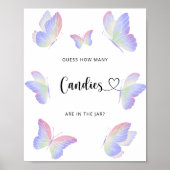 Poster Papillon devinez combien de bonbons (Devant)