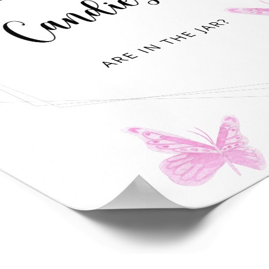 Poster Papillon devinez combien de bonbons (Coin)