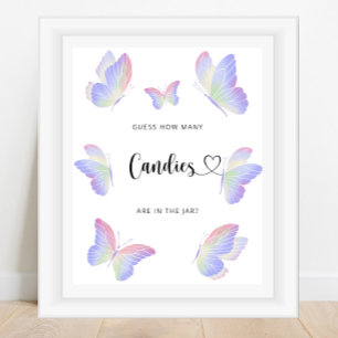 Poster Papillon devinez combien de bonbons