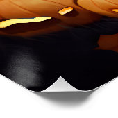 Poster Papillon d'Halloween avec citrouilles effrayant (Coin)