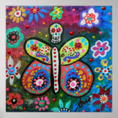 Poster Papillon Dia de los Muertos (Devant)