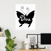 Poster Papillon Diva (Bureau à domicile)