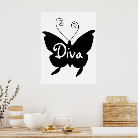 Poster Papillon Diva (Cuisine)
