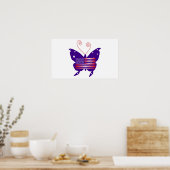 Poster Papillon Diva Américain En Blanc I (Cuisine)