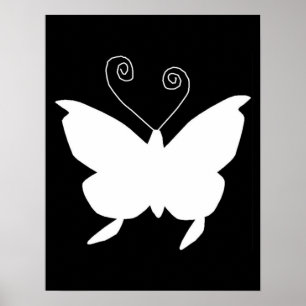 Poster Papillon Diva En Blanc