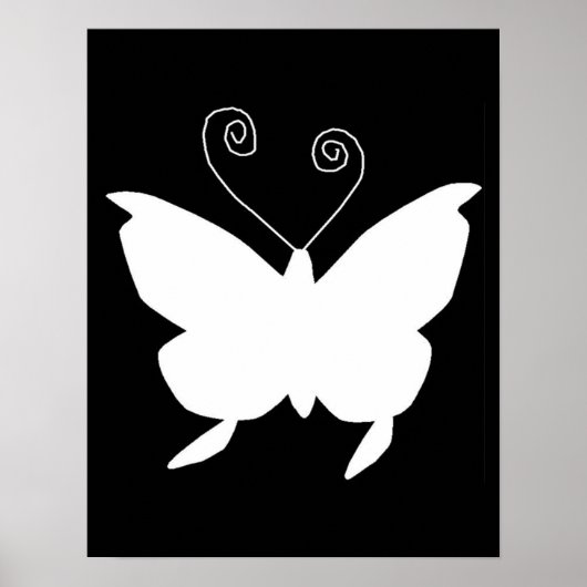 Poster Papillon Diva En Blanc (Devant)