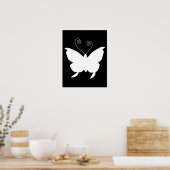 Poster Papillon Diva En Blanc (Cuisine)