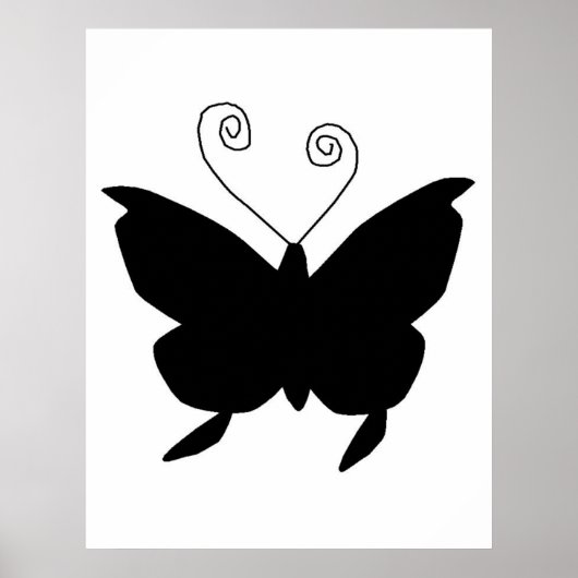 Poster Papillon Diva en noir (Devant)
