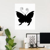 Poster Papillon Diva en noir (Bureau à domicile)