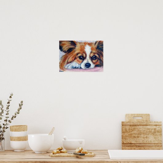 Poster Papillon Dog Print (Cuisine)