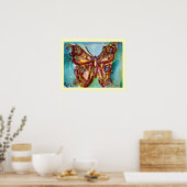 POSTER PAPILLON D'OR EN BLEU (Cuisine)