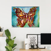 POSTER PAPILLON D'OR EN BLEU (Bureau à domicile)