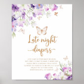 Poster Papillon d'or violet Late nuit couches jeu (Devant)