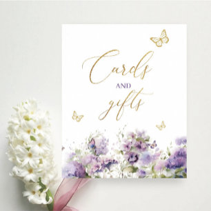 Poster Papillon embrasse cartes cadeaux fleurs Baby showe