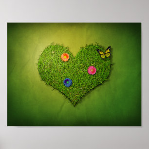 Poster Papillon en forme de coeur