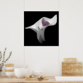 Poster Papillon en Lily blanche (Cuisine)