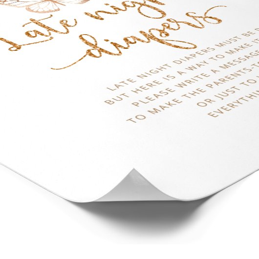 Poster Papillon en or roux Late night couches jeu (Coin)