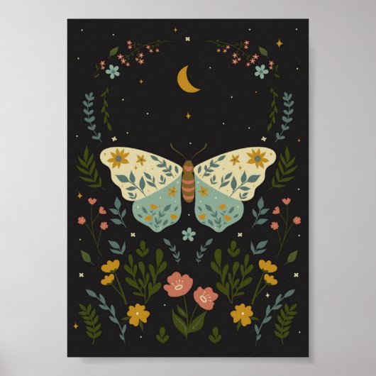 Poster papillon en style boho (Devant)