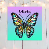 Poster Papillon en verre coloré personnalisé