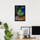 Poster Papillon et fleur lumineux (Bureau à domicile)