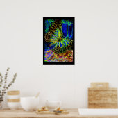 Poster Papillon et fleur lumineux (Cuisine)